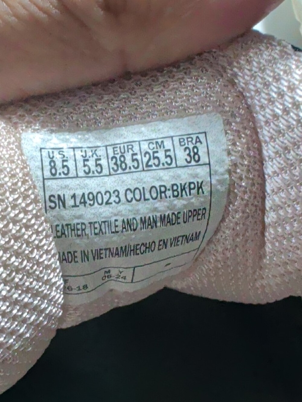 Skechers Black Athletic Walking Shoes with Light Pink Accents - Picture 3 of 6